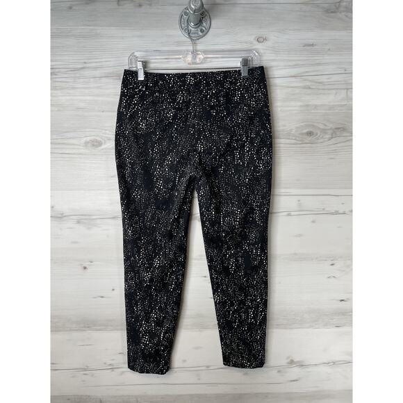 APT 9 Pants Womens 4 Black White Speckle Print Stretch Ankle Dress Cropped - Picture 7 of 11